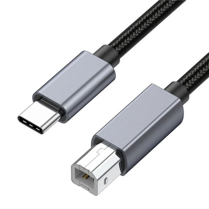 1.8m USB B to USB C Printer Cable Nylon Cord Compatible with MIDI Keyboard DAC DJ Controller