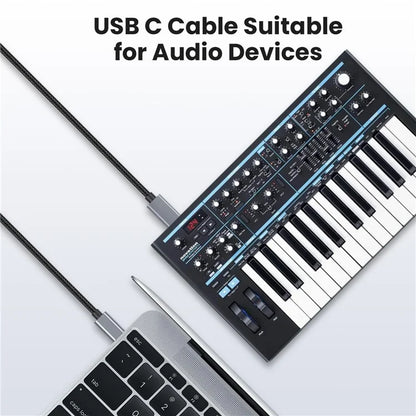 1.8m USB B to USB C Printer Cable Nylon Cord Compatible with MIDI Keyboard DAC DJ Controller