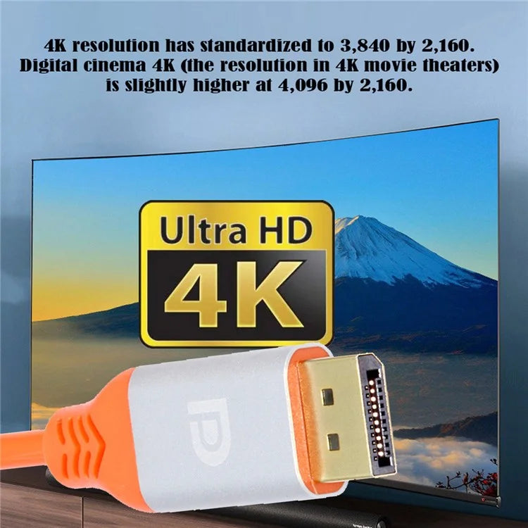 DP-004-2.0M 4K Displayport DP Male to DP Male Connection Cable Cord for Computer (OD=4.8MM)