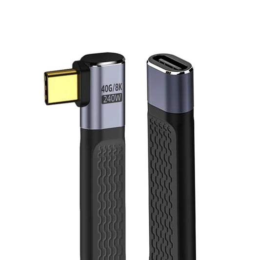 UC-040-0.13R 13cm Right Angled USB4 Extension Cable Slim Flat Male to Female 40Gbps with 240W Power and 8K / 60Hz Video