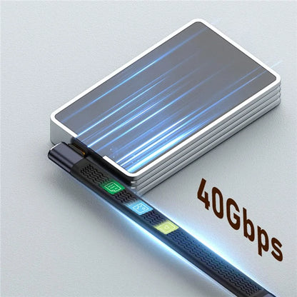 UC-040-0.13R 13cm Right Angled USB4 Extension Cable Slim Flat Male to Female 40Gbps with 240W Power and 8K / 60Hz Video