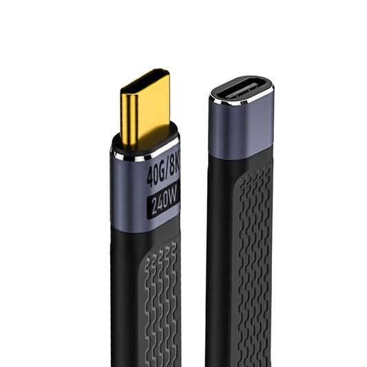 UC-040-0.13W 13cm USB4 Extension Cable Slim Flat Male to Female 40Gbps with 240W Power and 8K / 60Hz Video