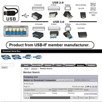 U3-075-AF 0.3m USB 3.0 Male to USB 3.0 Female Extension Cord 5Gbps Disk SSD Camera Data Cable (Silver Shell)