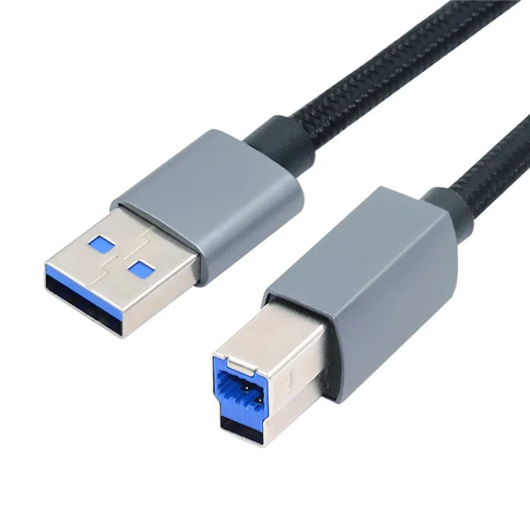U3-075-BM 0.3m USB 3.0 Type-A Male to Standard 3.0 B Male Cable Silver Shell 5Gbps Data Transmission Adapter
