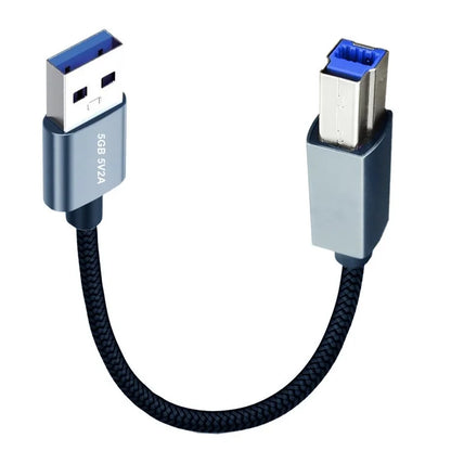 U3-075-BM 0.3m USB 3.0 Type-A Male to Standard 3.0 B Male Cable Silver Shell 5Gbps Data Transmission Adapter