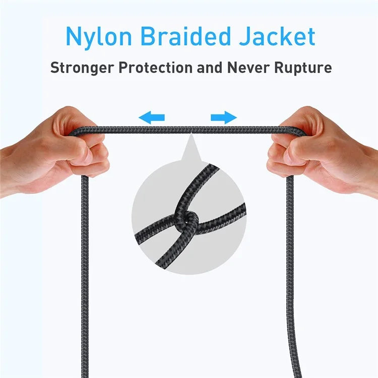 JUNSUNMAY 3m USB 3.0 Male to Female 2A Charging Data Cable 5Gbps Nylon Braided Extension Cord