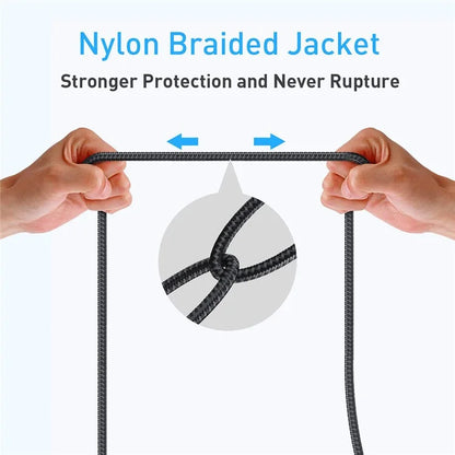 JUNSUNMAY 2m USB 3.0 Male to Female 2A Charging High Speed 5Gbps Data Cable Nylon Extension Cord