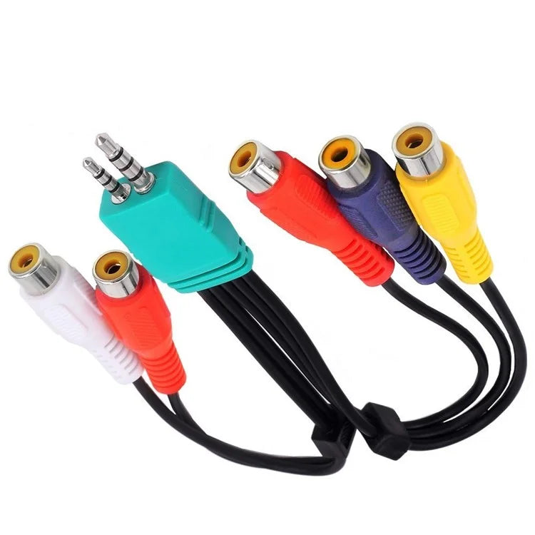 JUNSUNMAY 0.3m 3.5mm+2.5mm Male Plug to 5x RCA Female AV Adapter Cable for Samsung LED TV BN3901154W BN39-01154W