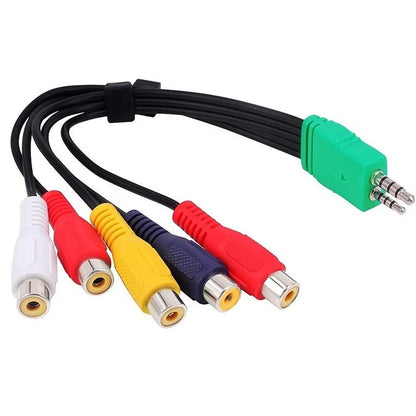 JUNSUNMAY 0.3m 3.5mm+2.5mm Male Plug to 5x RCA Female AV Adapter Cable for Samsung LED TV BN3901154W BN39-01154W
