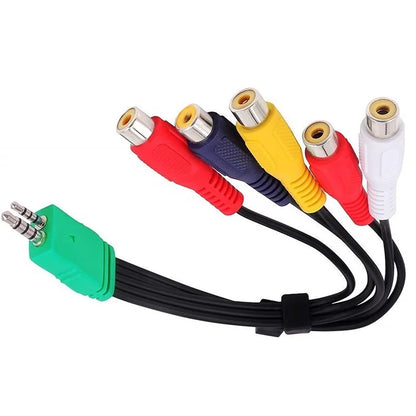 JUNSUNMAY 0.3m 3.5mm+2.5mm Male Plug to 5x RCA Female AV Adapter Cable for Samsung LED TV BN3901154W BN39-01154W