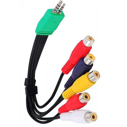 JUNSUNMAY 0.3m 3.5mm+2.5mm Male Plug to 5x RCA Female AV Adapter Cable for Samsung LED TV BN3901154W BN39-01154W
