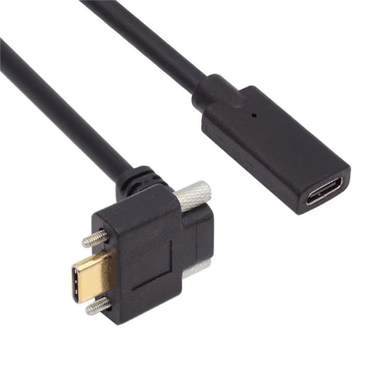 UC-041-UP 0.3m USB 3.1 Type C Up Angled Male to Female Extension Data  Screw Locking Cable
