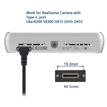 UC-041-UP 0.3m USB 3.1 Type C Up Angled Male to Female Extension Data  Screw Locking Cable