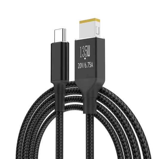 For Lenovo Computer 135W Type-C to Square Power Charging Cable 1.8m Charger Cord