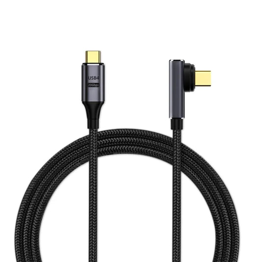 2m PD 100W 5A USB4.0 Front-Angled Magnetic Charging Cable 8K / 60hz Type-C to Type-C 20Gbps Data Cable