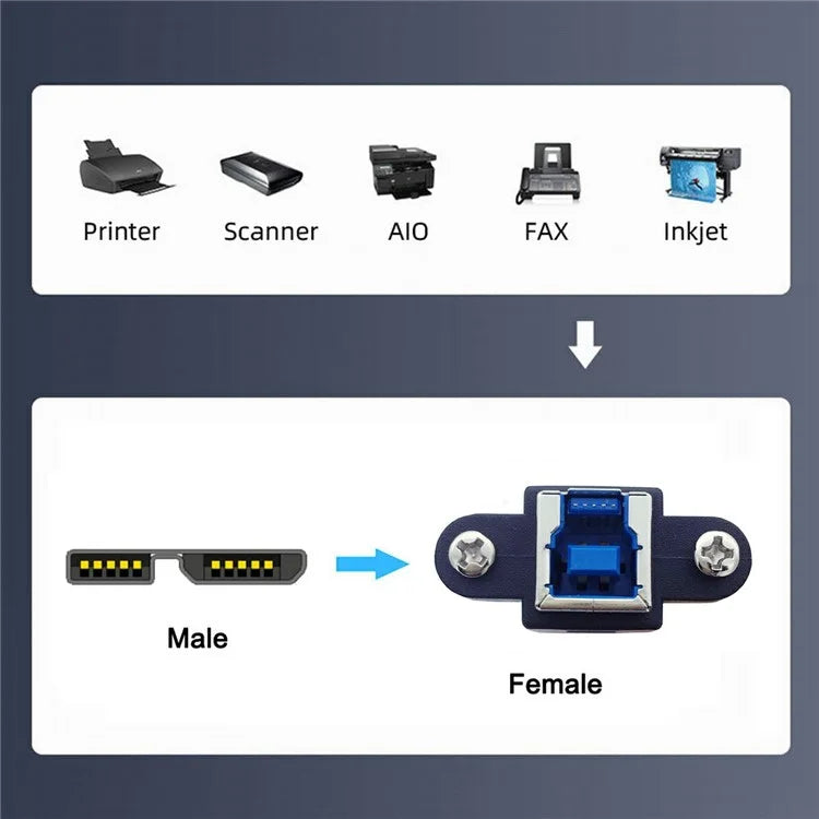 U3-087 5Gbps USB 3.0 Type-B Female to USB3.0 Micro-B Male Extension Cable for Disk SSD Camera Data 30cm