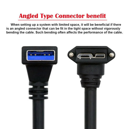 U3-078-UP 25cm Down Angled USB 3.0 Male to Micro 3.0 Plug Up Angled Cable
