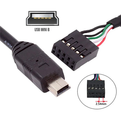 U2-018-MN 50cm USB 2.0 Motherboard 9Pin to Mini USB 5Pin Cable for Mini Monitor Sensor Panel Camera