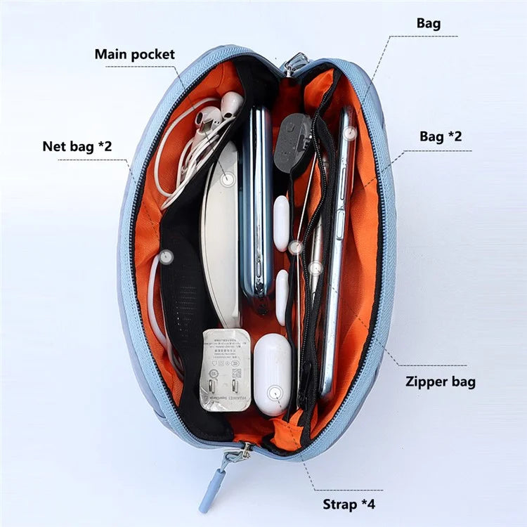 SM15 Electronics Organizer Travel Case Water Resistant Cable Organizer Bag, Size S
