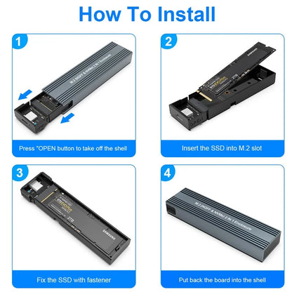 HY2171 SATA M.2 NGFF Nvme 2-in-1 Enclosure 10Gbps Solid State Hard Disk