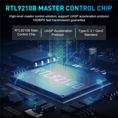 HY2171 SATA M.2 NGFF Nvme 2-in-1 Enclosure 10Gbps Solid State Hard Disk