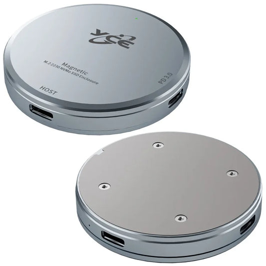 V195C 10Gbps Magnetic Hard Drive Box NVME / 2230 / M.2 Solid State Hard Disk Enclosure with PD3.0 Power Port