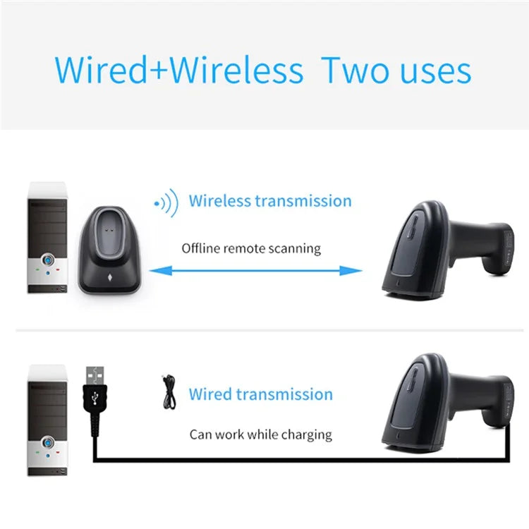 WHS23-M 2.4G Wireless Barcode QR Code Scanner Handheld Bar Code Reader