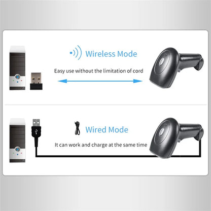 WHS22 Bluetooth 2.4G Wireless Barcode QR Code Scanner Handheld Bar Code Reader