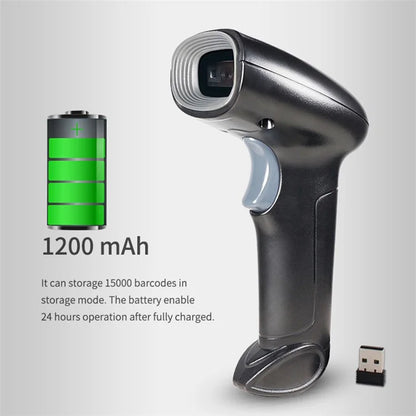WHS22 Bluetooth 2.4G Wireless Barcode QR Code Scanner Handheld Bar Code Reader