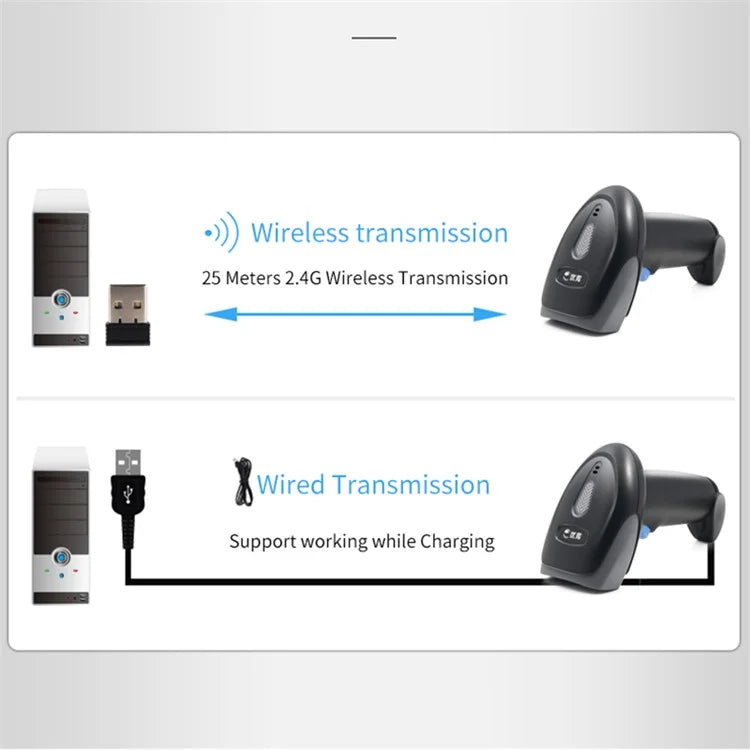 BWM930 Barcode QR Code Scanner Bluetooth 2.4G Wireless Handheld Bar Code Reader