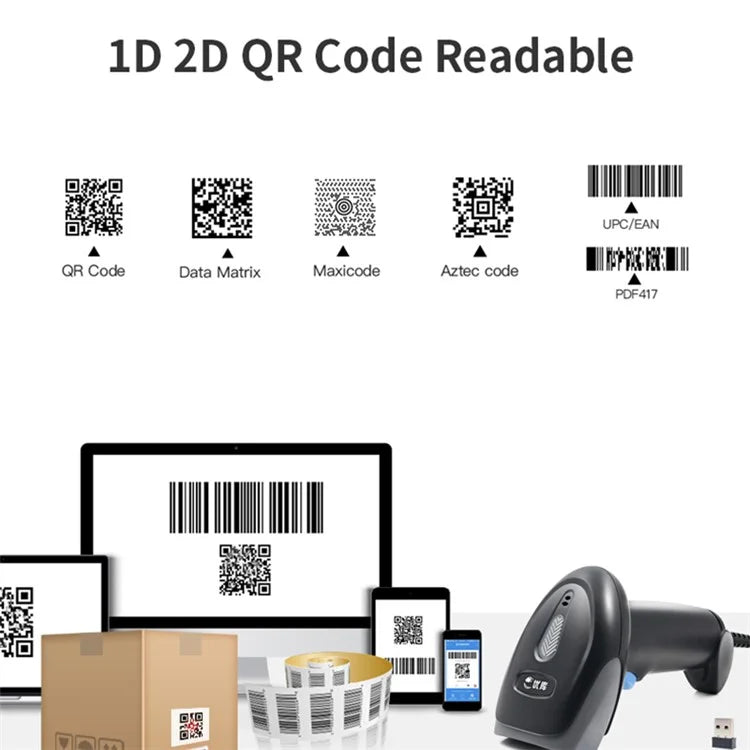 BWM930 Barcode QR Code Scanner Bluetooth 2.4G Wireless Handheld Bar Code Reader