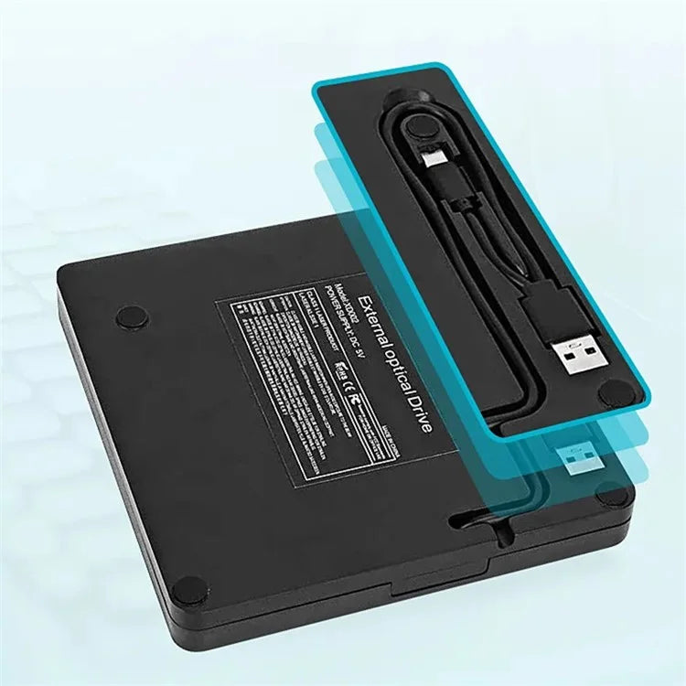 XD009 Ultra-thin Design Laptop Computer USB 3.0+Type-C DVD Drive External CD Reader VCD Burner