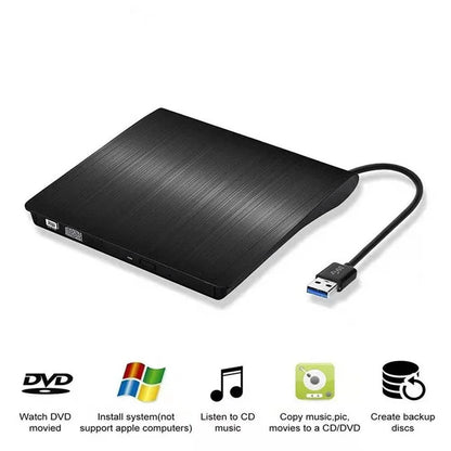 663 USB3.0 Computer Laptop External Optical Drive Burner Brushed High Speed CD DVD Burner+White