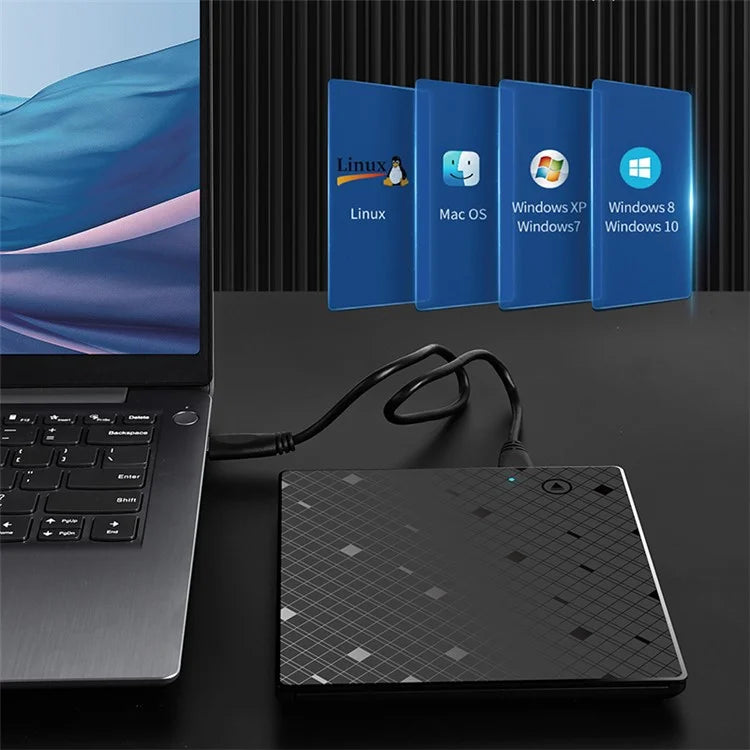 GREAT WALL OD102 Portable External Optical Drive CD / DVD Burner Reader Slim Disc Player for Laptop, PC