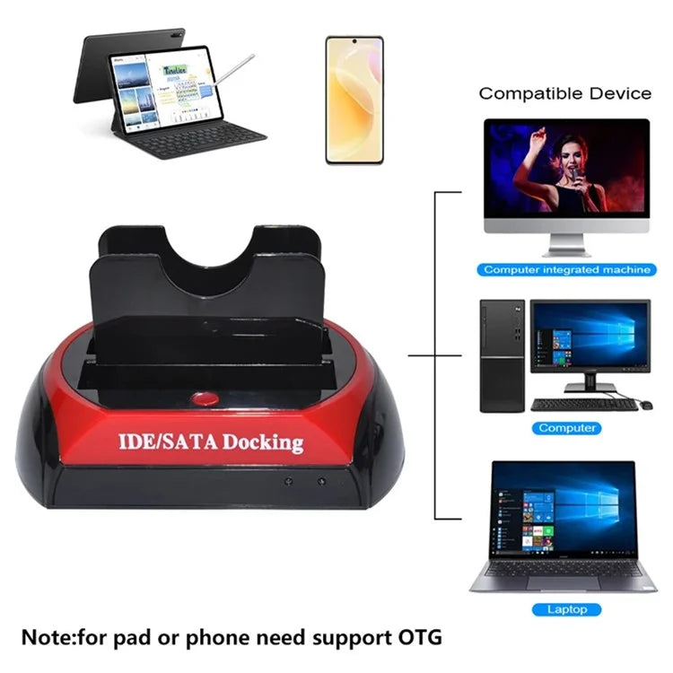 575D Laptop Computer Mobile Hard Disk Box USB Hard Disk Holder 2.5 / 3.5inch SATA IDE HDD Base
