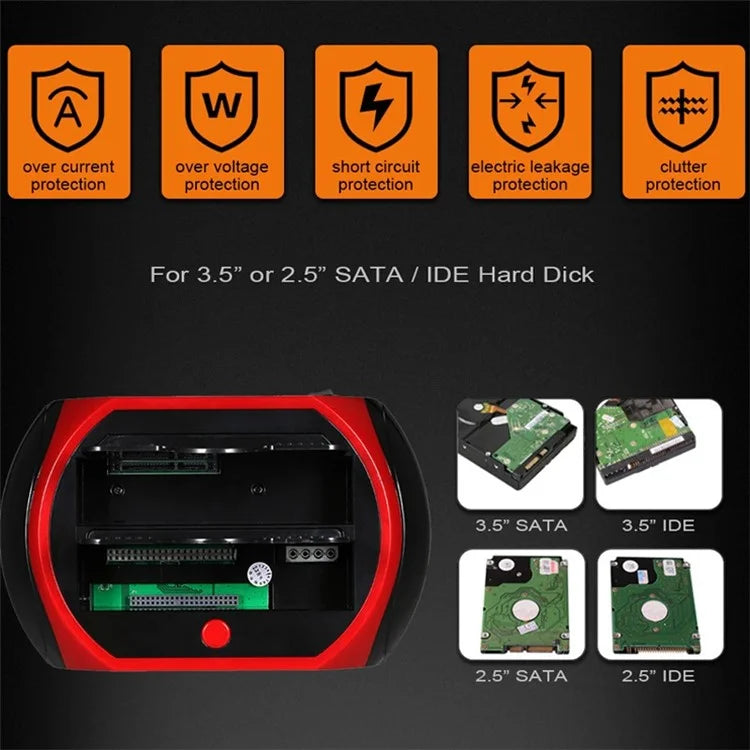 575D Laptop Computer Mobile Hard Disk Box USB Hard Disk Holder 2.5 / 3.5inch SATA IDE HDD Base