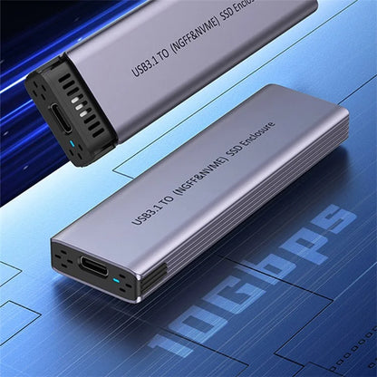 S186 USB3.1 10Gbps SATA SSD Case Aluminum Alloy NVME M.2 Computer External Hard Drive Enclosure