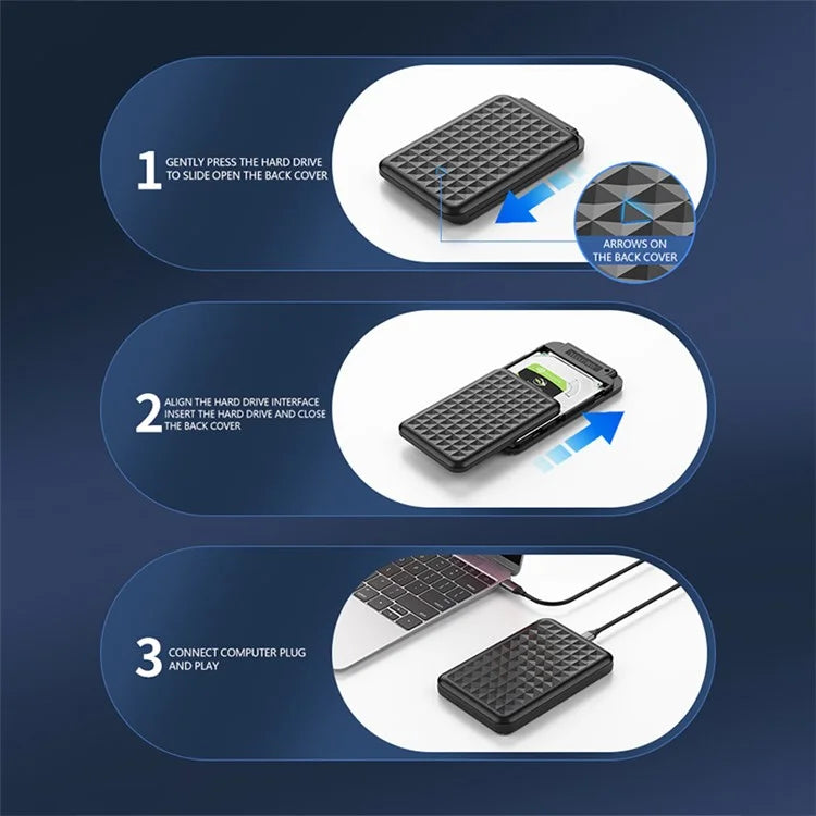 YC-TS6 2.5-inch Mobile Hard Disk Case Type-C 3.1 Computer Laptop External SATA SSD Hard Disk Enclosure