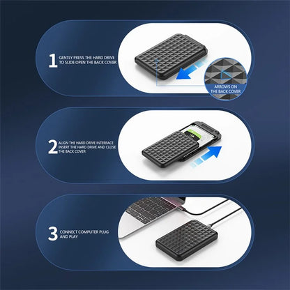 YC-TS6 2.5-inch Mobile Hard Disk Case Type-C 3.1 Computer Laptop External SATA SSD Hard Disk Enclosure