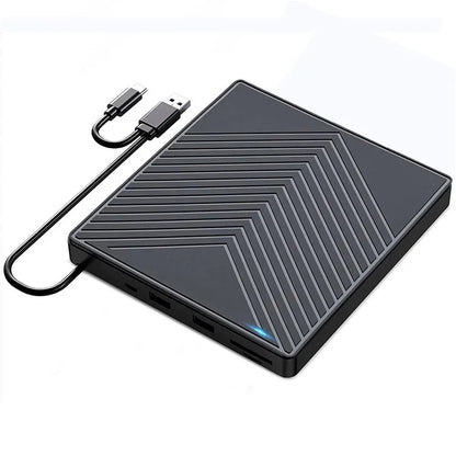 External CD / DVD+ / -RW Drive Writer Reading Burner with TF / SD Card Slot for Windows / Mac OS