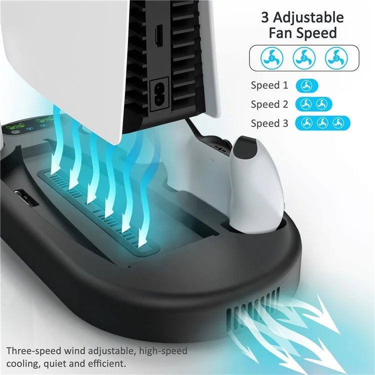 For Sony PS5 Console Controllers Charging Dock Cooler Stand Holder Headphone Holder