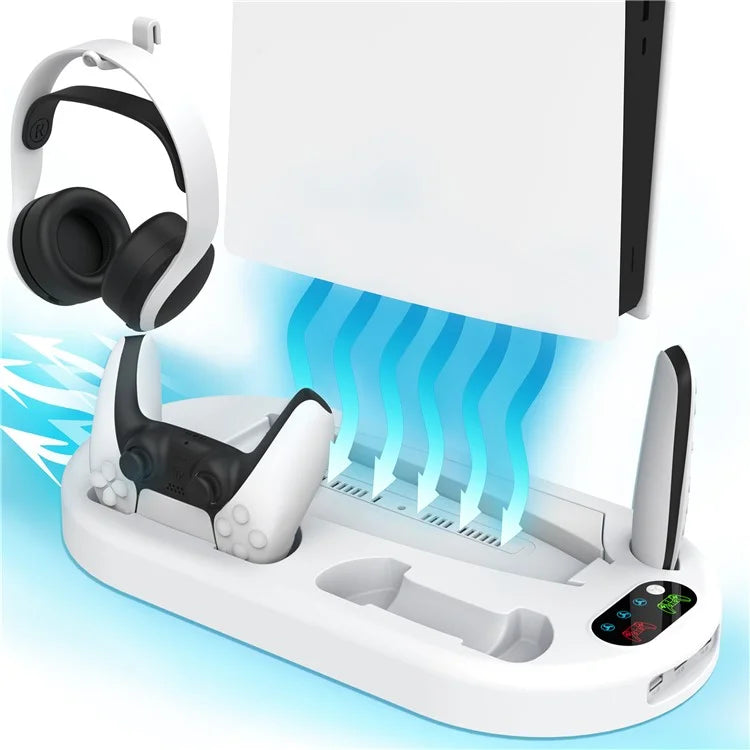 For Sony PS5 Console Controllers Charging Dock Cooler Stand Holder Headphone Holder