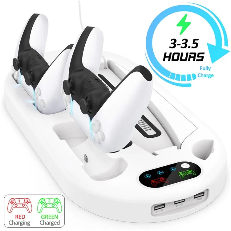 For Sony PS5 Console Controllers Charging Dock Cooler Stand Holder Headphone Holder
