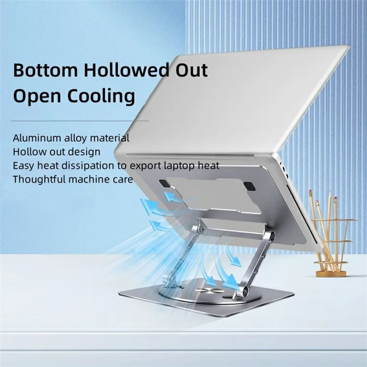D092 Aluminum Alloy Foldable Laptop Bracket Heat Dissipation Rotatable Notebook Desktop Stand