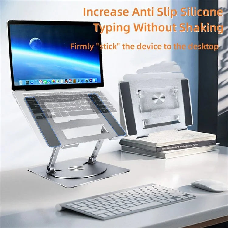 D092 Aluminum Alloy Foldable Laptop Bracket Heat Dissipation Rotatable Notebook Desktop Stand