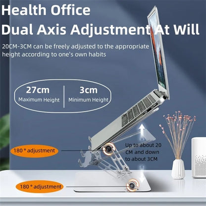 D079 Aluminum Alloy Desktop Laptop Bracket Foldable Hollow Out Notebook Cooling Stand