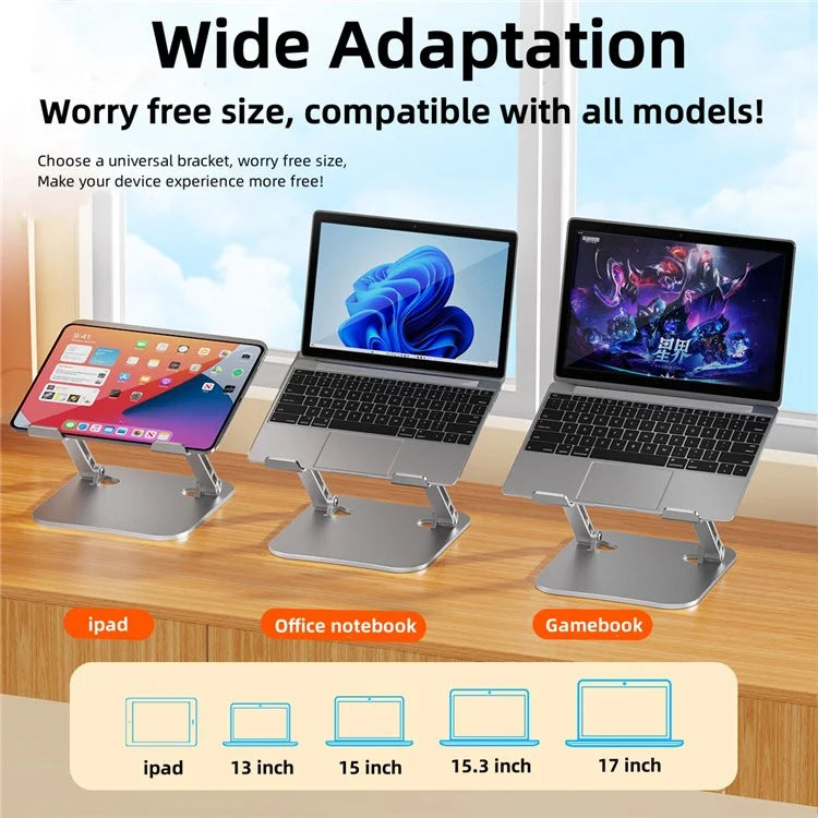 D062 Aluminum Alloy Foldable Laptop Bracket Adjustable Desktop Notebook Heat Dissipation Stand