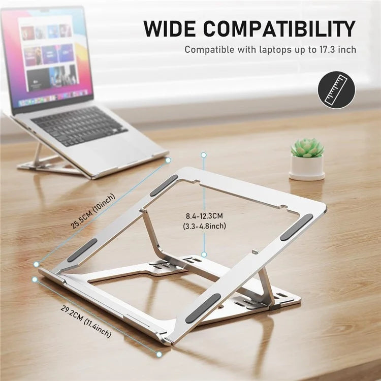 D24-3 Aluminum Alloy Laptop Cooling Stand Foldable Desktop Height Adjustable Notebook Bracket