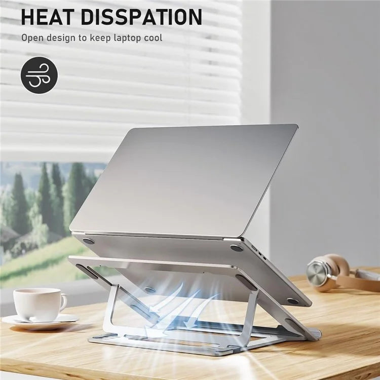 D24-3 Aluminum Alloy Laptop Cooling Stand Foldable Desktop Height Adjustable Notebook Bracket