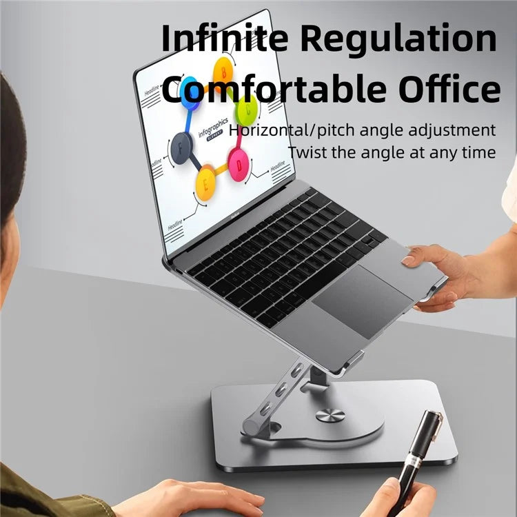 D087L Alloy Steel Desktop Laptop Bracket Heat Dissipation Foldable Rotatable Notebook Stand